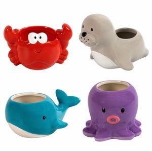 🆕 4 pc- Mini Nautical Planter Set